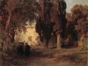 Oswald achenbach Monastery Garden oil painting artist